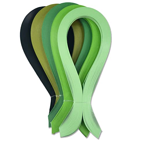 CrafTreat Green Quilling Paper Strips for Craft Work - 500 Quilling Strips 3mm 30 CM Length - Paper Quilling for Decorating Cards, Gift Bags, Picture Frames and Scrapbooking