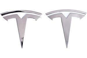 GENERIC Model Y Badge Emblem - Front Hood and Rear Trunk Replacement Logo Compatible with Tesla Model Y - 3D Metal Emblem Set (2 Pieces, Chrome)