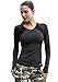 Matymats Long Sleeve T Shirts for Women Workout Tops Athletic Yoga Running Shirts V Neck with Thumb Holes Grey, L