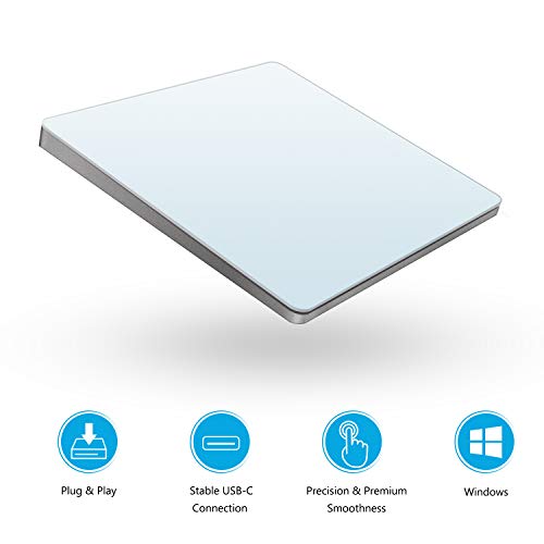 VOGEK Trackpad Touchpad, USB Wired Touchpad with Multi-Touch Navigation for Windows 7 and Windows 10 on Laptop/Notebook/Desktop Computer (White Grey)