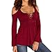 SUNNOW Women Sexy Open Cold Shoulder Bandage Shirts Tops Blouse