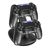 PS4 Controller Charger for Sony Playstation 4 PS4/PS4 Pro/PS4 Slim Controller, Black USB Fast Charging Docking Station Stand Blue LED Indicator
