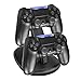 PS4 Controller Charger for Sony Playstation 4 PS4/PS4 Pro/PS4 Slim Controller, Black USB Fast Charging Docking Station Stand Blue LED Indicator