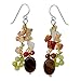 NOVICA Artisan Handmade Tigers Eye Carnelian Cluster Earrings Crafted Quartz .925 Sterling Silver Multigem Glass Bead Brown Multicolor Red Yellow Orange Beaded Dangle Thailand 'Thai Autumn'