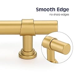 Haliwu 10 Pack Gold Cabinet Handles, Brushed Brass