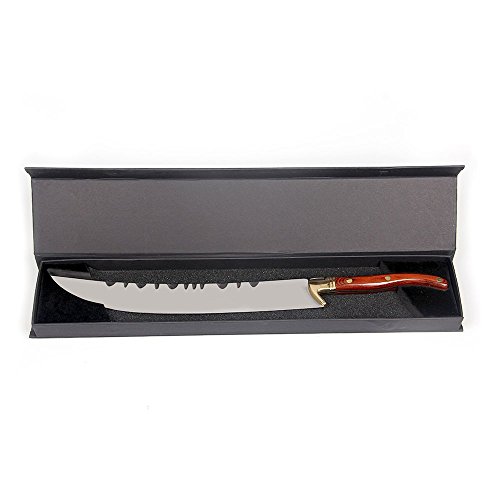 Goetland Luxurious 16-1/2 inches Champagne Saber Opener Sabrage 420 Stainless Steel with Gift Box, Red Wood Handle - Thumbnail 4