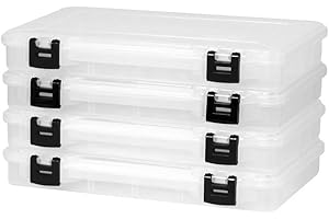 Plano ProLatch 3700 StowAway 4-Pack, Clear and Black, ProLatch Locking System, Transparent Design to Quickly Identify Contents, Fits 3700 Series Tackle Bags
