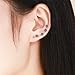 BAMOER 925 Sterling Silver Clip on Earrings Black Daisy Flowers Crawler Earrings Climbing Earrings for Women Christmas Gifts