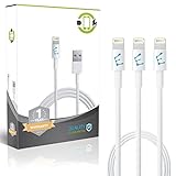 iPhone 6 Cable,Enther® 3 Pieces Pack Lightning Cable 3ft (Three Feet) 8 pin to USB SYNC Cable Charger Cord for Apple iPhone 5 / 5s / 5c / 6 / 6 Plus, iPod 7, iPad Mini / mini 2/ mini 3, iPad 4 / iPad Air / iPad Air 2(Compatible with iOS 8)