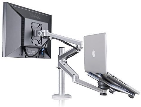 Zolion® Adjustable Aluminium Desk Monitor Stand Monitor Bracket Clamp Tilt & Swivel Desk Monitor Stands Monitor TV Mount Television Desk Bracket Universal Laptop Notebook & Computer Monitor MackBook and iPad LED TV LCD TV stand TV Brackets Universal TV VESA Monitor Stand (Laptop & Monitor)