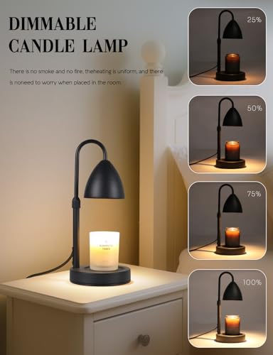 MRSZIRUI Candle Warmer Lamp with Timer Dimmable, Lamp Candle Warmer Birthday Gifts for Women, Black Adjustable Wax Melter Warmer for Jar Candles, House Warming Gift Home Decor