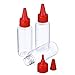 Bememo 12 Pack Tip Applicator Bottle Plastic Squeeze Bottle with Red Tip Caps, 1.35 Ounce