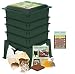 Worm Factory 360 Worm Composting Bin + Bonus "What Can Red Wigglers Eat?" Infographic Refrigerator Magnet (Green) - Vermicomposting Container System - Live Worm Farm Starter Kit for Kids & Adults
