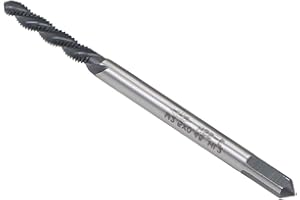 Boxonly Spiral Flute Thread Tap M2.5 x 0.45mm, for Processing Blind Holes and Sticky Materials, HSS Nitriding Coated, H2 Tolerance, Metric Machine Threading Tap Screw Thread Tapping Tool, 1pcs