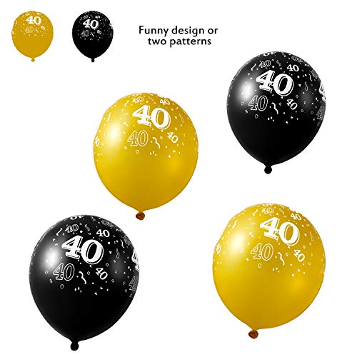 Gejoy-Black-Cheers-to-40-Years-Banner-40-Years-Old-Birthday-Banner-and-40-Pieces-Birthday-Balloons-for-40th-Birthday-Celebration-Party-Decorations