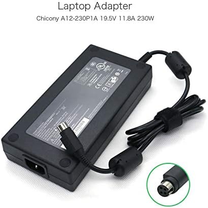 szhyon 4PINS 19.5V 11.8A 230W A12-230P1A A230A003L ADP-230EB T FSP220-ABAN1 Laptop Power Chagrer compatible with CLEVO GAMING LAPTOP P770DM P770DM-