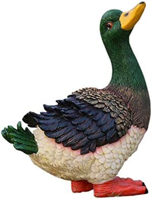 美しくアヒルの彫刻像 庭のアヒルモデル樹脂アート動物の絵画創造的