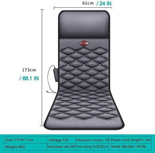 マッサージ機 車 バイク 家電 カメラ全身温熱マッサージマットレスマット 電熱指圧振動マッサージマットレスパッドバックネックマッサージャーマッサージクッション Gray B08dlt3ppb