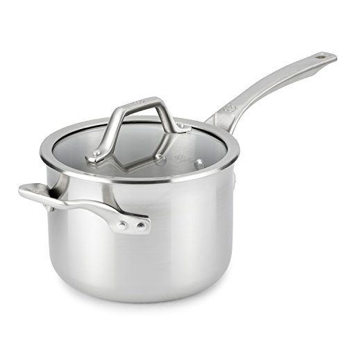 Calphalon AccuCore Stainless Steel Sauce Pan with Cover, 3-Quart