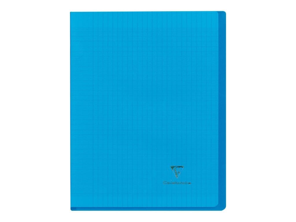 Clairefontaine 951402C - One Blue Koverbook Stapled Notebook - Dimensions: 17 cm x 22 cm - 96 Seyes Ruled Pages - White Vellum Paper 90 g - Polypro Cover