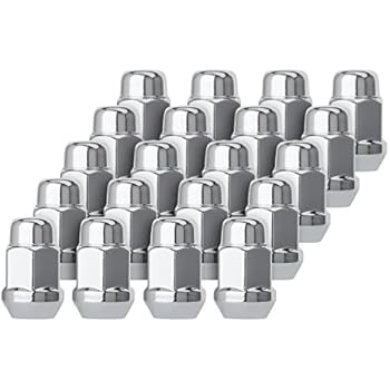 DPAccessories D3116-HT-2305/20 20 Chrome 12x1.5 Closed End Bulge Acorn Lug Nuts - Cone Seat - 19mm Hex Wheel Lug Nut