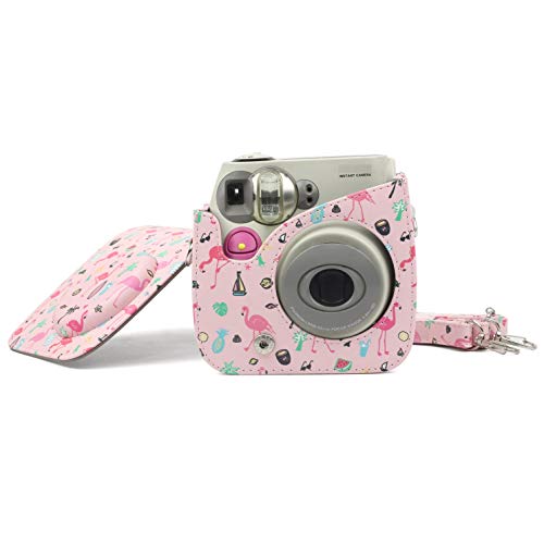 DKEnjoy Compatible Fuji Instax Mini 7S/7C, PU Leather Camera Case Bag with Adjustable Strap for Fujifilm Instax Mini 7S/7C Instant Film Camera