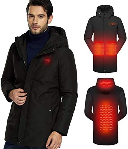 Men's Hoody Heated Jacket Duck Down Winter Jacket USB Fishing Clothing Hooded Outdoor Thermal Fishing Hiking Camping Coat