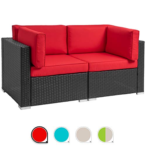 Walsunny 2pcs Patio Outdoor Furniture Sets,All-Weather Rattan Sectional Sofa with Washable Couch ...