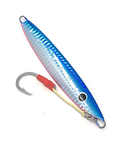 Fishing Saltwater jigs Speed Jigging Slow Jigging Pitching Lures,Vertical Jigging Artificial Lures Jigging Lure Fishing jigs (80g New Blue Pink, 80g)