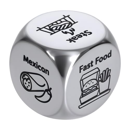 Stocking Stuffers for Men Women Adults Steel Food Decision Dice Funny Gifts for Him Her Girlfriend Boyfriend Couple Husband Wife Christmas Anniversary Valentines Birthday Fathers Day
