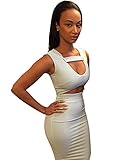 Allegrace Women Sexy Stretch Bodycon Mid Bandage Party Dress