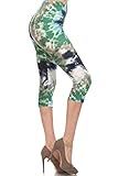 Leggings Depot Women's Popular Best Capri Cropped Butterknit Soft Printed Brush High Waist Quality Leggings Batch3 (Plus (Size 12-24), Explosion)