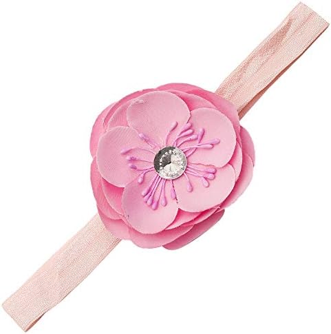 NeedyBee Pink Flower Bow Headband for Newborn Baby Girls Imported