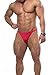 Men's Bodybuilding Contest Physique Posing Trunks Competition Suit Shorts,Red,Small