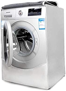 Washing Machine Cover,Dustproof Thicker Waterproof Sunscreen Roller Washer Cover,Zipper Design Front-load Dryer Cover for Home, Silver, 605085cm