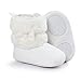 LIVEBOX Baby Girls' Premium Soft Sole Bow Anti-Slip Mid Calf Warm Winter Infant Prewalker Toddler Snow Boots (L: 12~18 Months, White)