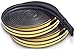 Door and Window Foam Seal Tape 2 Pack: Self-Adhesive EPDM Draft Stopper for Indoor and Outdoor Door Insulation Weather Strip, Gap Draught Blocker, Soundproofing Tape(10ft x 4 Seals - Black)