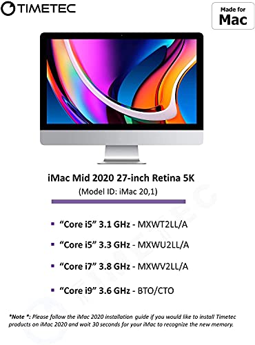 Timetec 32GB KIT(2x16GB) DDR4 2666MHz/2667MHz PC4-21333/PC4-21300 Compatibel voor Applevoor medio 2020 iMac (20,1/20,2… - Image 5