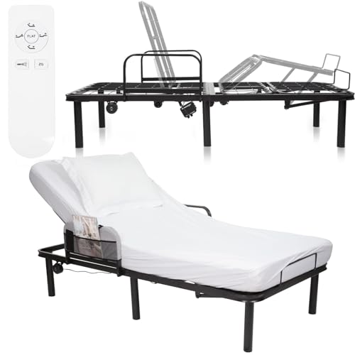 Vive Electric Bed Rail Frame Adjustable Metal Base With Remote For