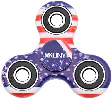 MKONY Fidget Spinner Hand Spinner, EDC Spinner Fidget Toys, tri-spinner fidget, and Ultra Speed - Premium Hybrid Ceramic Bearing (USA Flag)