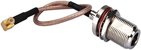 DHT Electronics RF coaxial Coax Cable Assembly N Female to MCX Male Right Angle 6''