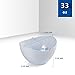 Aidio Melamine Salad Bowls - 6pcs Dinner Bowls Set for Cereal, Fruit, Dessert, 33oz, White