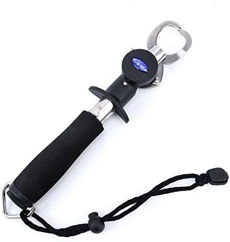 Fish Lip Gripper Grabber Professional Stainless Steel Fishing Tool with Tape Measure and Scale EVA Handle Lanyard