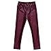 Hiigoo Girls Black Elasticity Faux Leather Pants Kids Thick Leggings Warmth Trousers for 2-14 Years Old Children