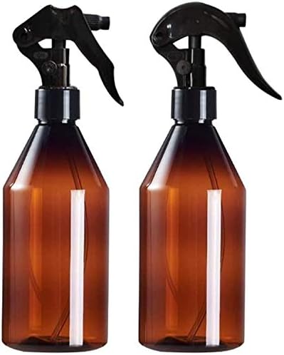 Wlnnes 2PCS Container, Portable Spray Bottle 300ml Refillable Fine Mist Sprayer & Plastic Spray Bottle Amber Non-Toxic Odorless Sprayer Leak-Proof for Cleaning Products Garden Treatment
