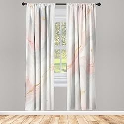 Ambesonne Pink Window Curtains Pack of 2, Classic