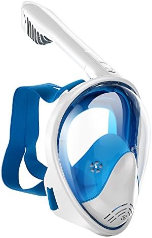 Luke Full Face Snorkel Mask Foldable 180° Panoramic View Diving Scuba Mask Easy breath with Anti-Fog and Anti-Leak with Adjustable Head Straps Design for Adults,Youth,kids
