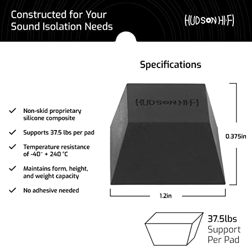 Block Silicone Isolation Feet 4Pack Subwoofer Isolation Pad w/ 37.5