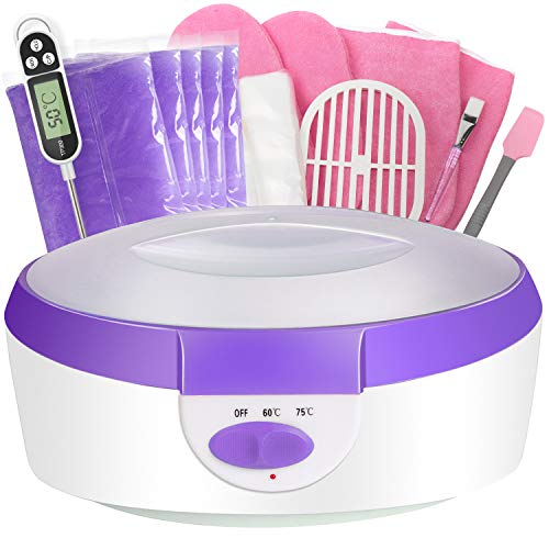 Paraffin Wax Machine for Hand and Feet – Ejiubas Paraffin Bath Quick Heating 2500ml Paraffin Wax Warmer with Paraffin Wax Refills Thermal Mitts Gloves Moisturizing Kit Hand Wax Spa Purple