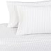 Pinzon 160 Gram Pinstripe Flannel Sheet Set - Queen, White Pinstripe